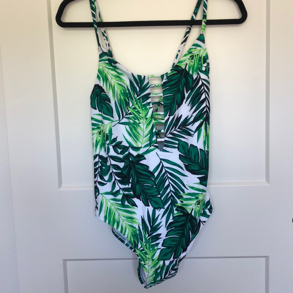Green Tropical Target One-Piece Swimsuit